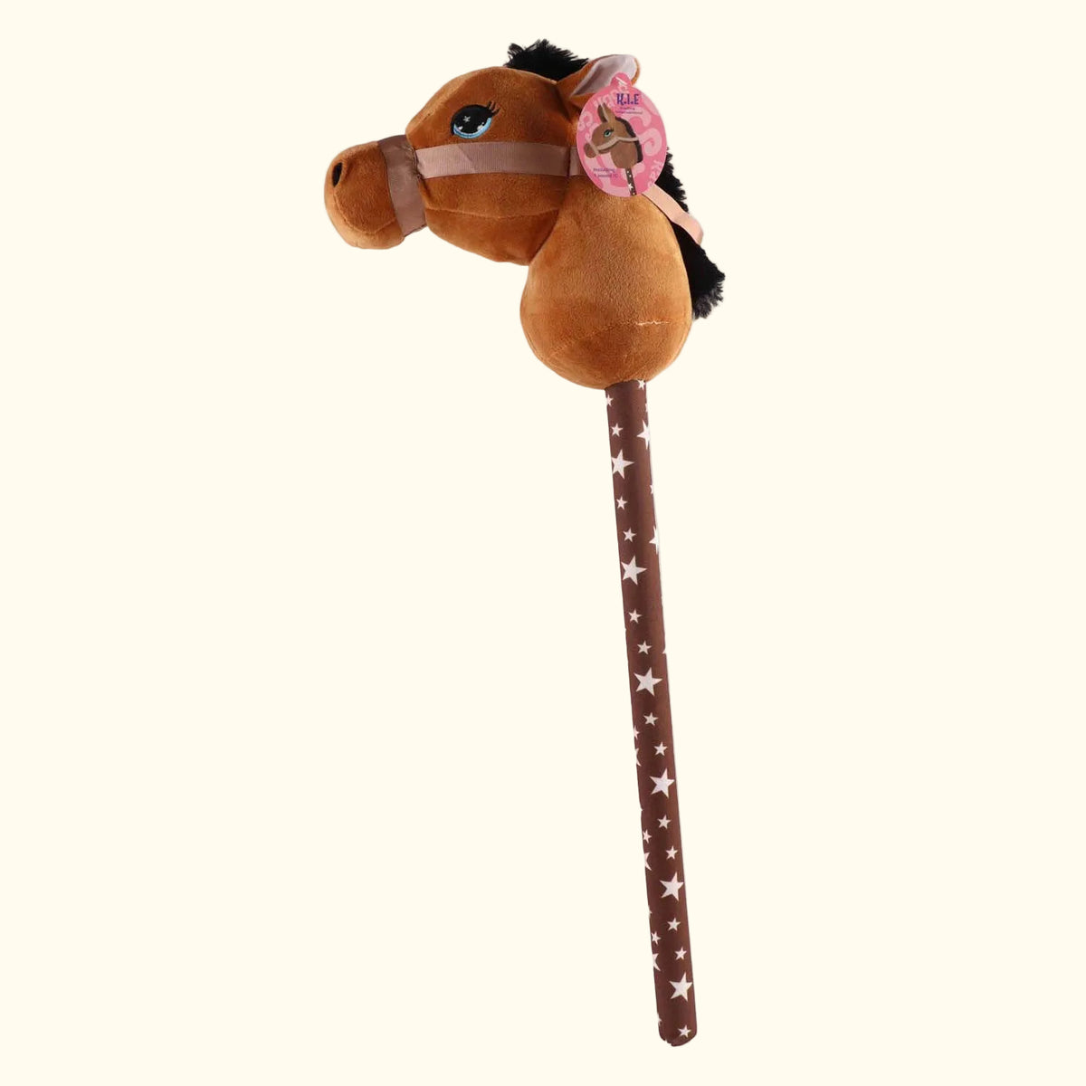 Stokpaardje Knuffel 68 cm met Geluid - Pluche Paardenspeelgoed