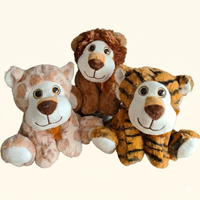 Wilde dieren knuffel 20 cm van zacht pluche, verkrijgbaar in 3 designs